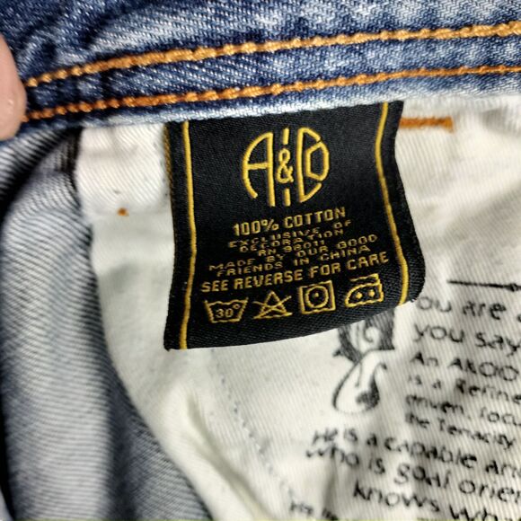 Akoo Jeans Mens Size 38x34 Blue Distressed Bleache Hip Hop Y2K Grunge Streetwear - Picture 16 of 16